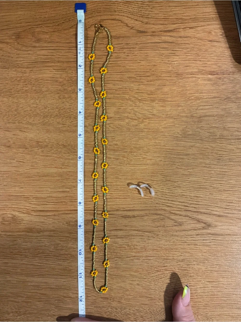 Handmade Yellow Beaded Sunglass Chain - Women's Eyewear Accessory
